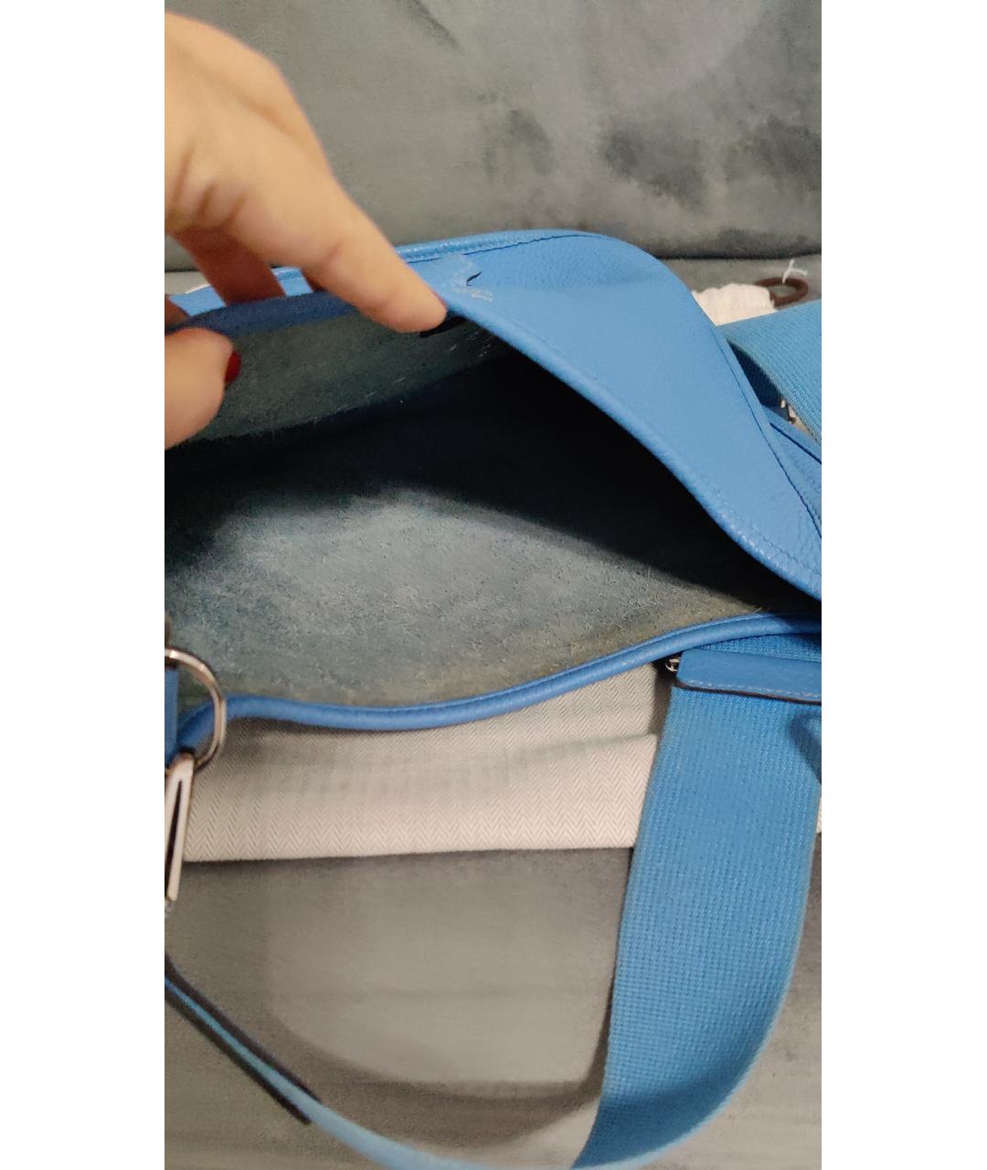 HERMES PRE-OWNED Голубая кожаная сумка через плечо, фото 4