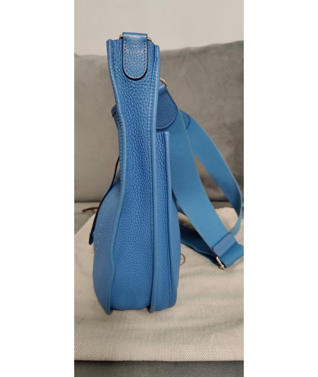 HERMES PRE-OWNED Голубая кожаная сумка через плечо, фото 2