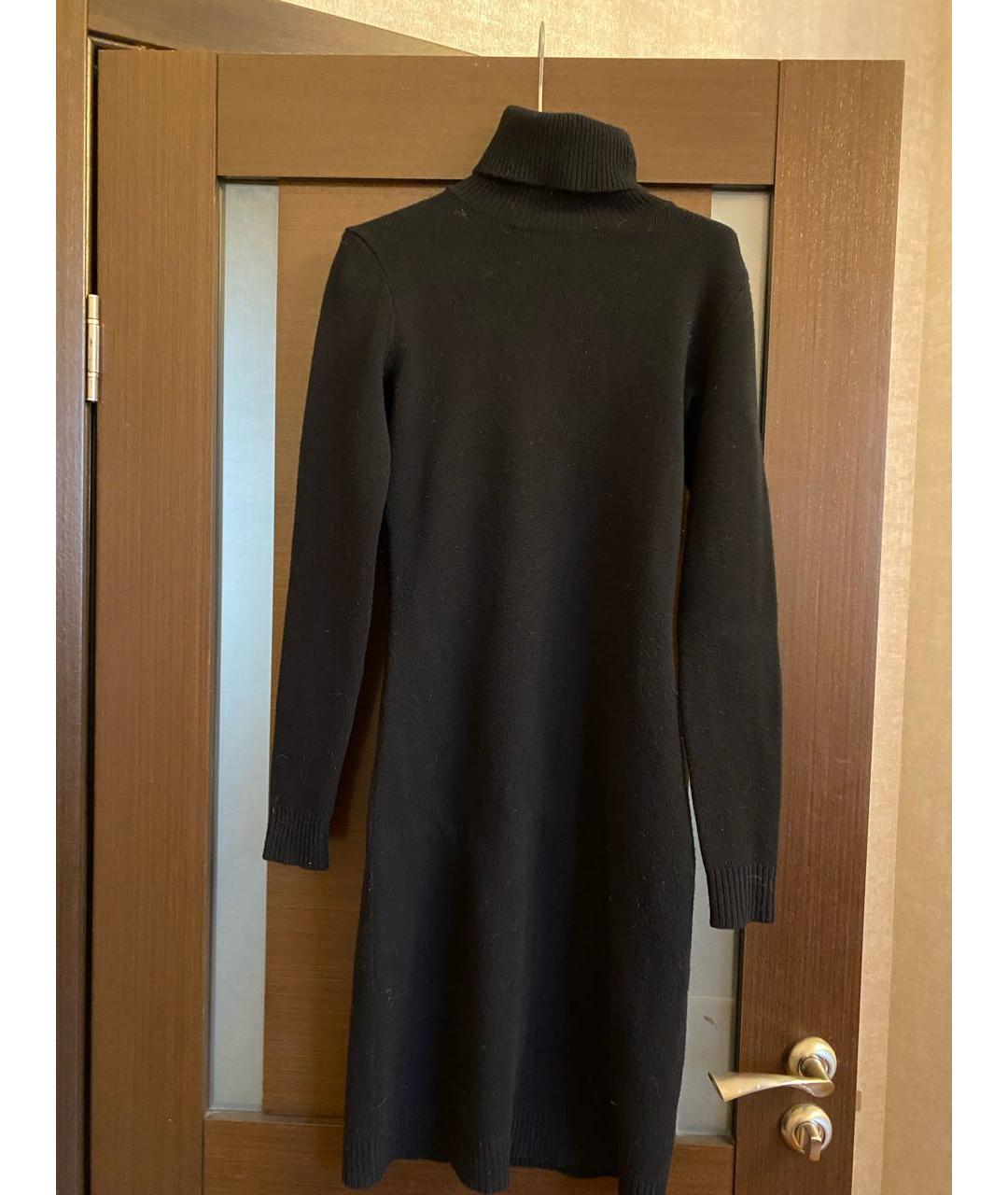 RALPH LAUREN Черное шерстяное повседневное платье, фото 5