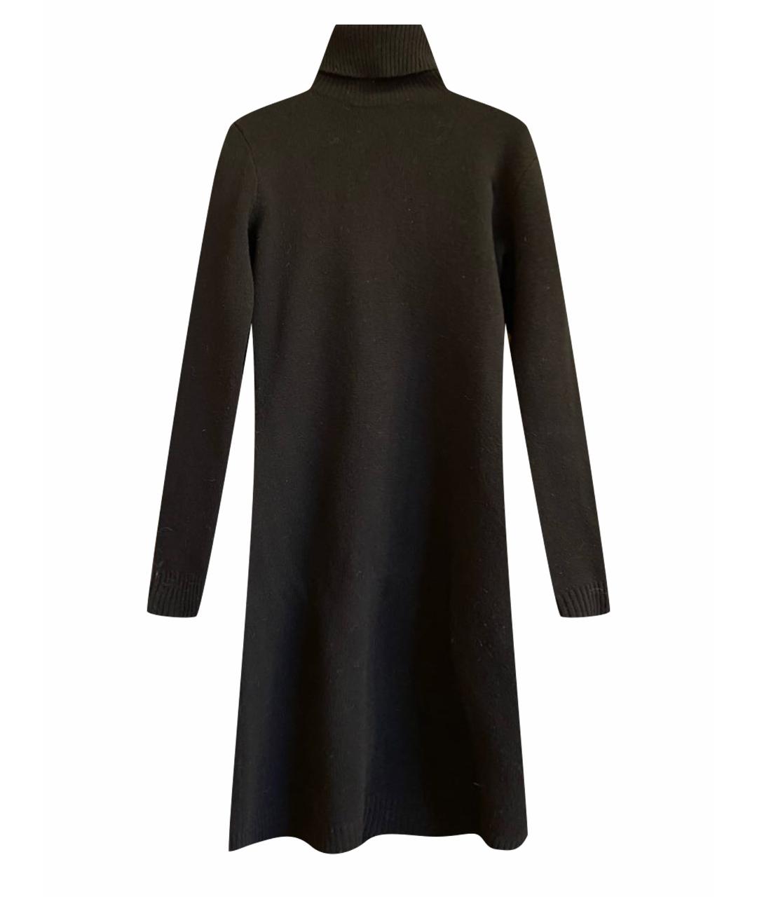 RALPH LAUREN Черное шерстяное повседневное платье, фото 1