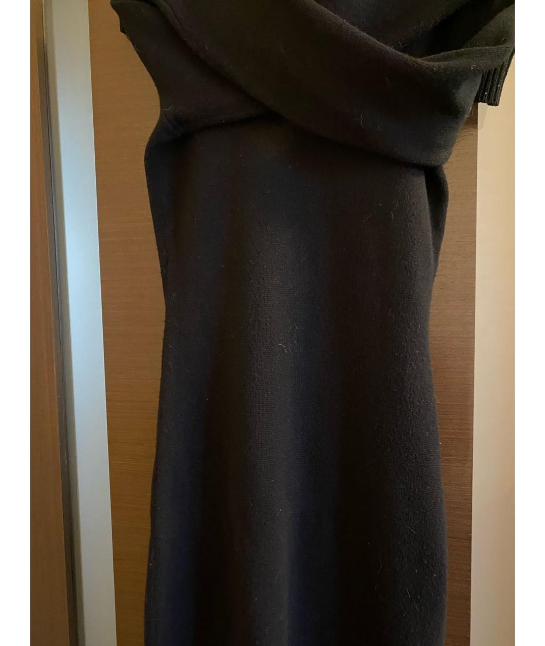 RALPH LAUREN Черное шерстяное повседневное платье, фото 2