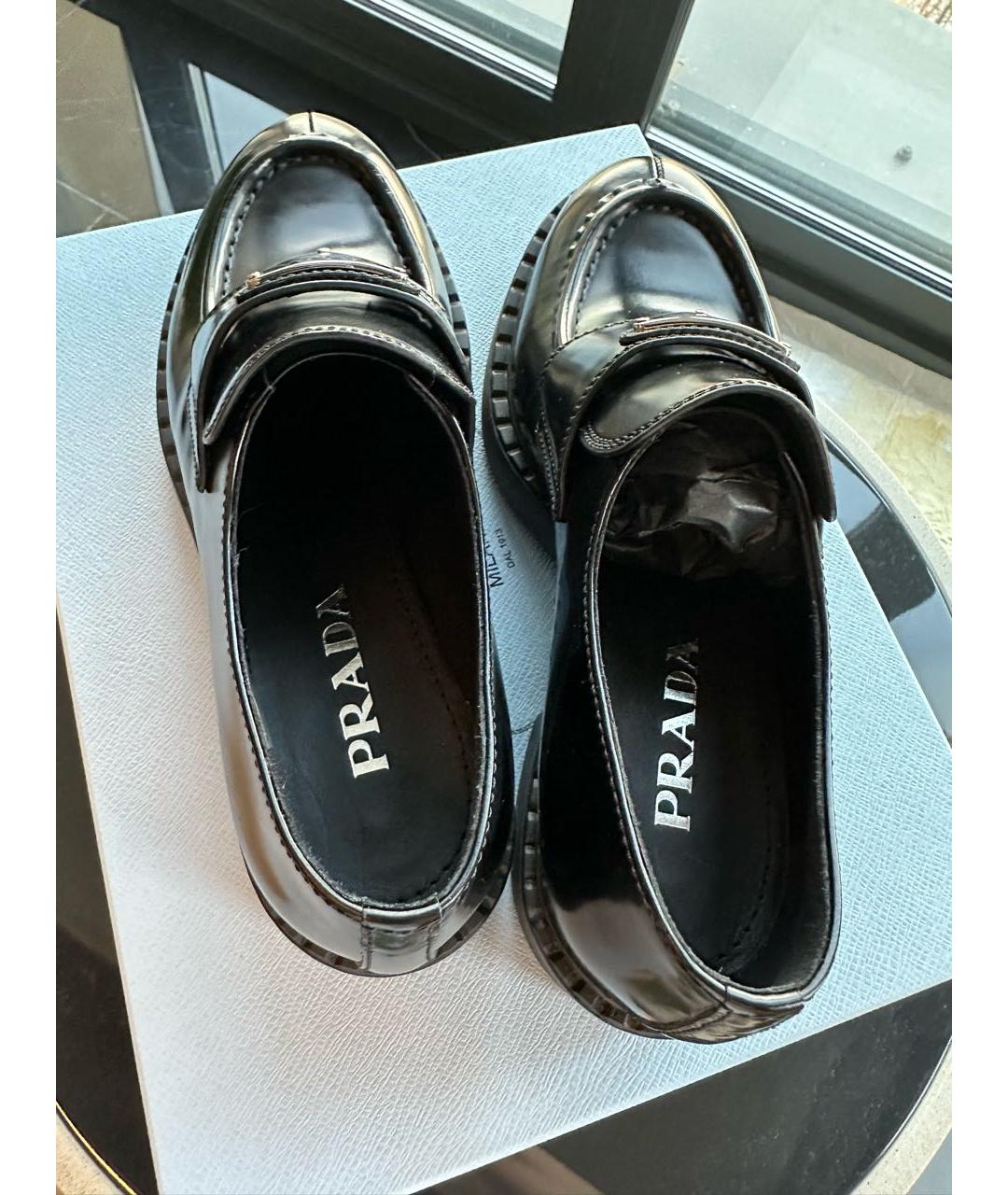 PRADA Черные кожаные лоферы, фото 4