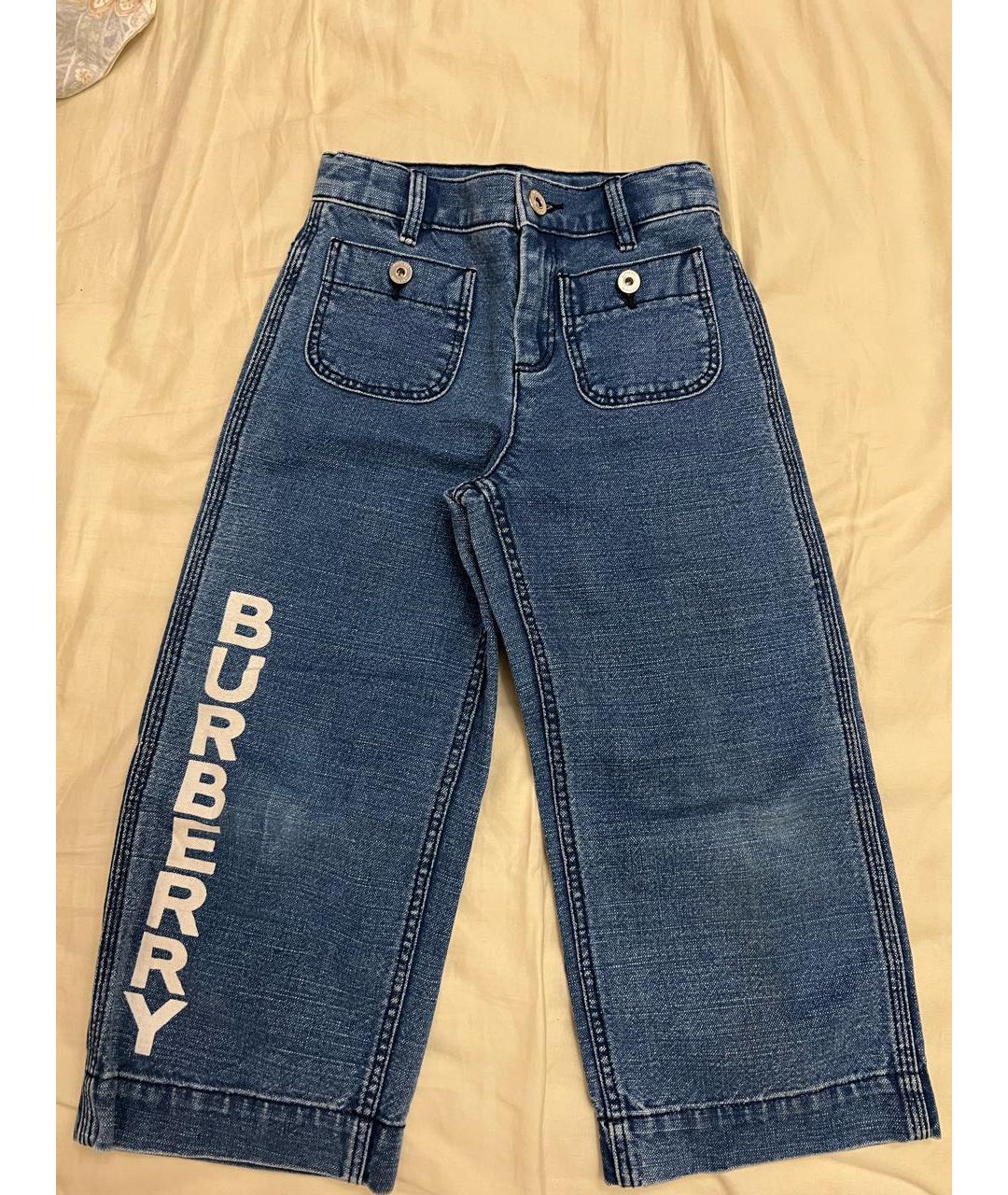 BURBERRY Синие деним детские джинсы, фото 3