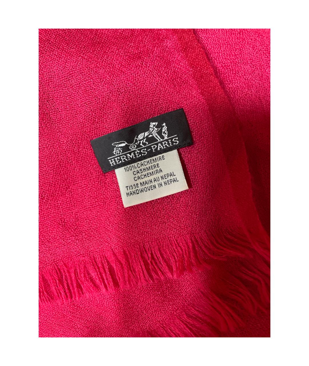 HERMES Красный кашемировый платок, фото 3