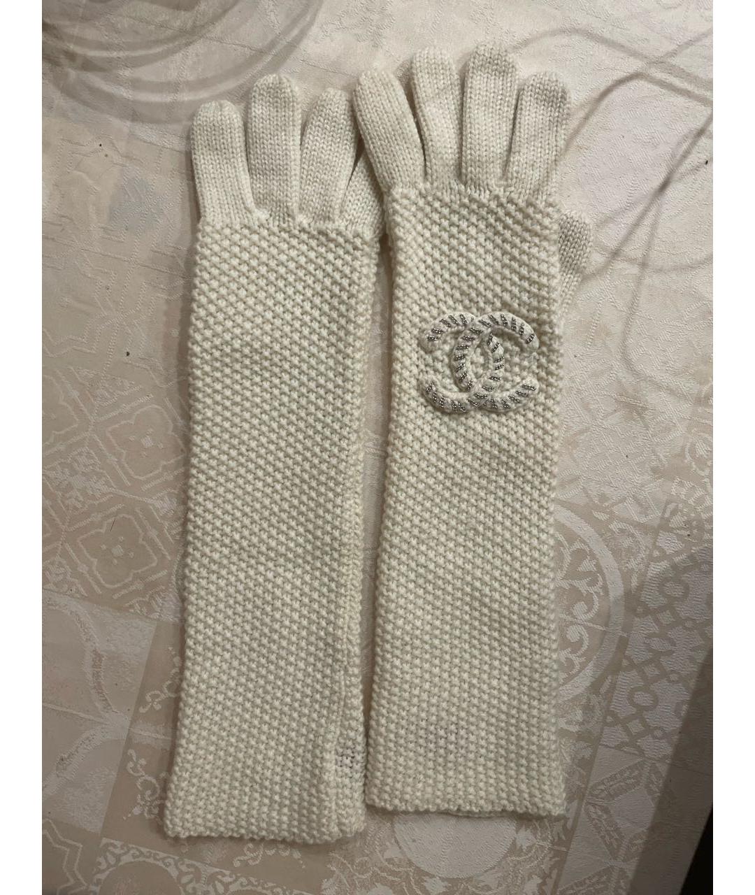 CHANEL Бежевые кашемировые перчатки, фото 5
