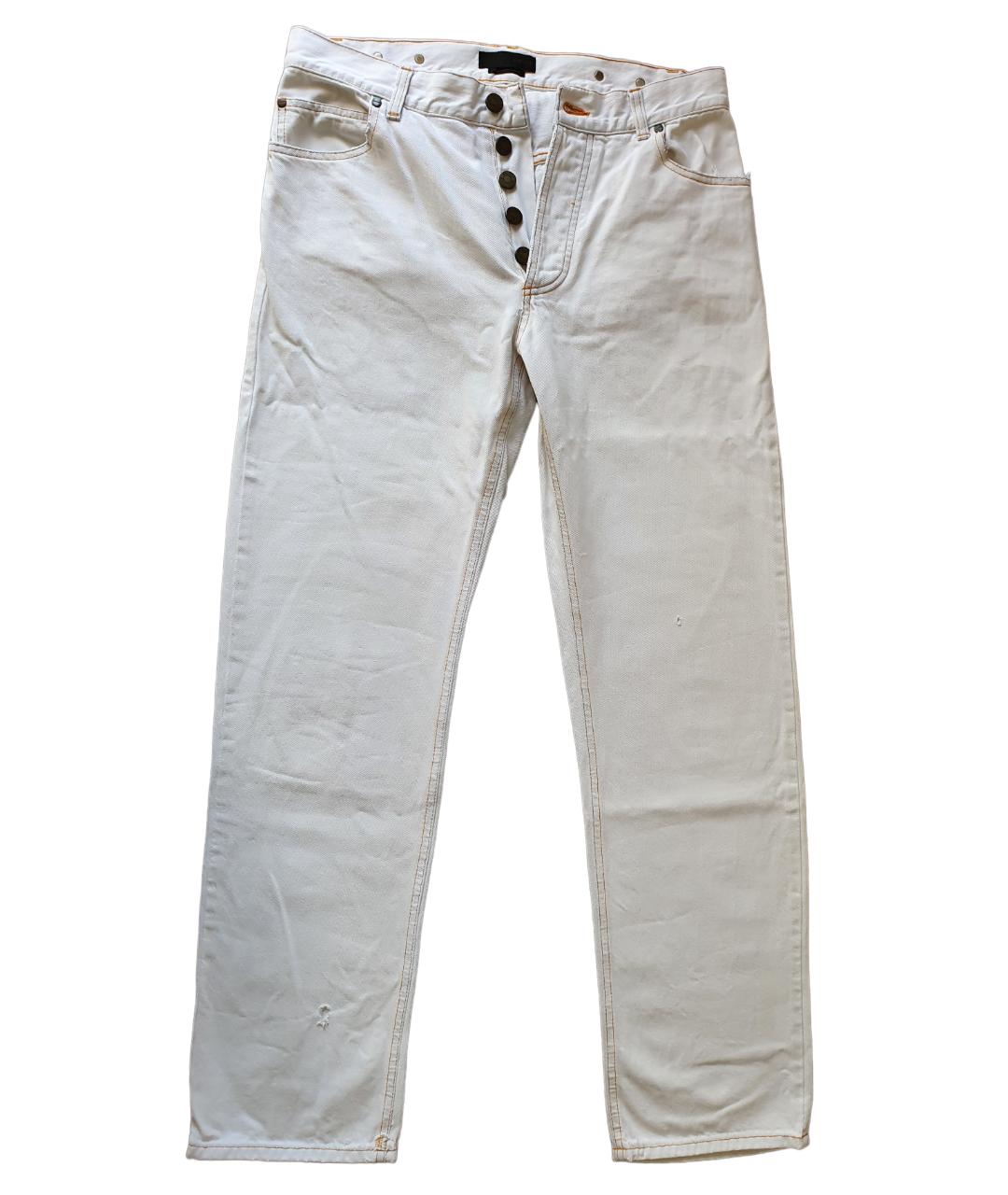 ALEXANDER MCQUEEN Белые хлопковые джинсы скинни, фото 1