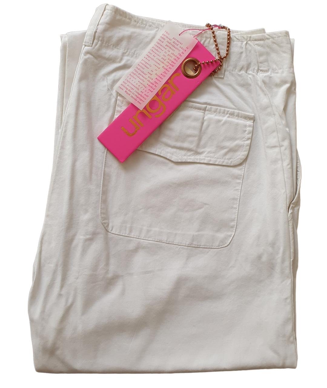 EMANUEL UNGARO Белые хлопковые повседневные брюки, фото 3