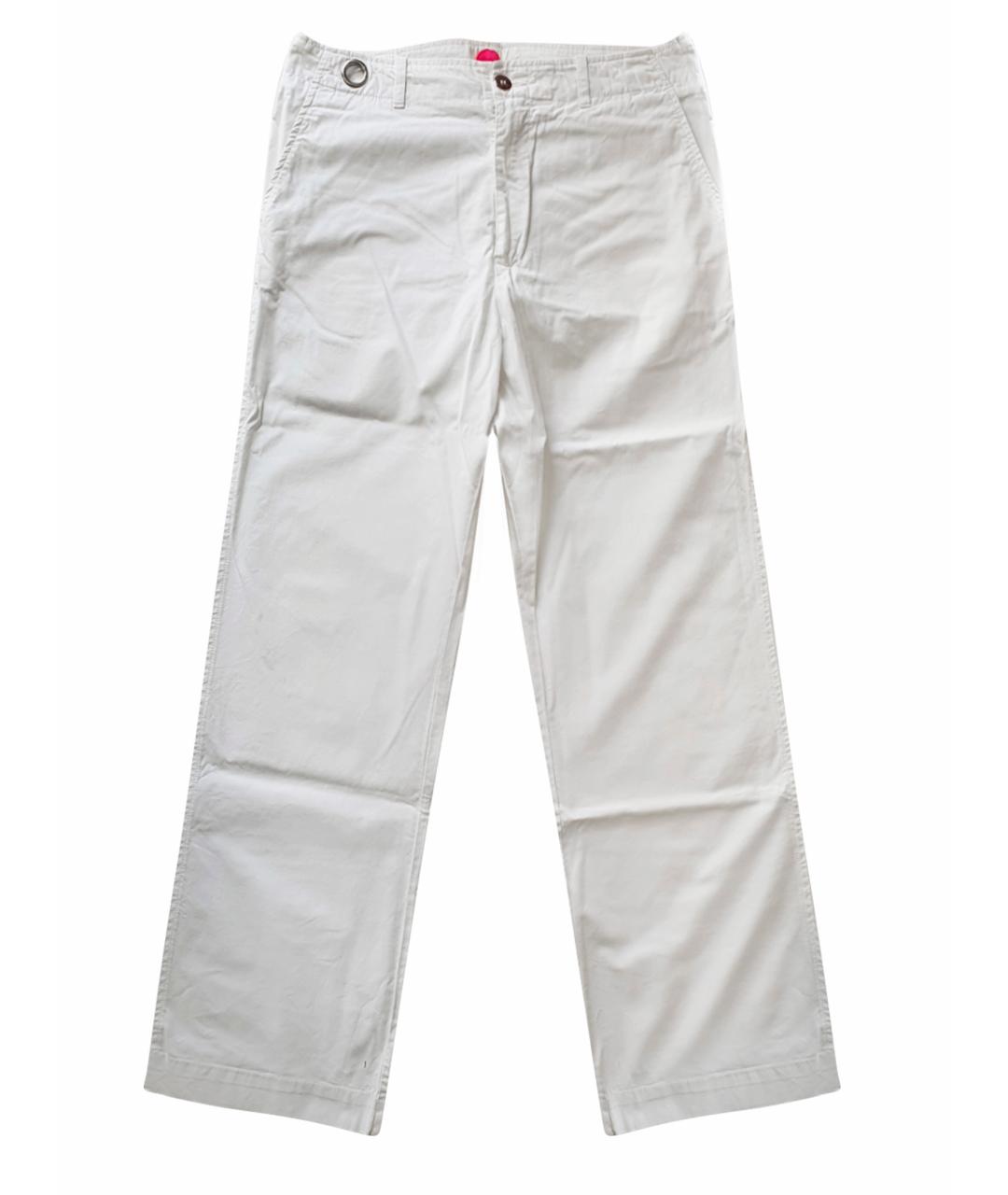 EMANUEL UNGARO Белые хлопковые повседневные брюки, фото 1
