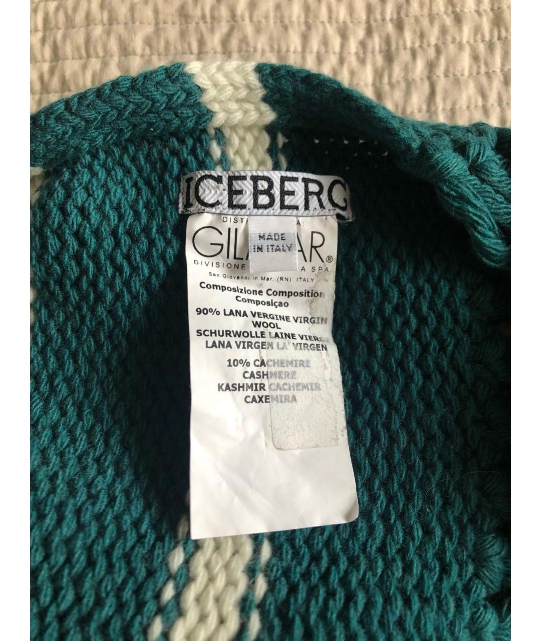 ICEBERG Зеленый кашемировый шарф, фото 4