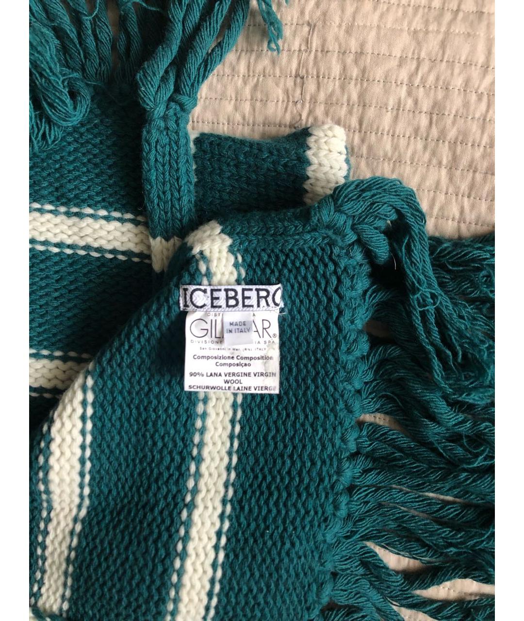 ICEBERG Зеленый кашемировый шарф, фото 3