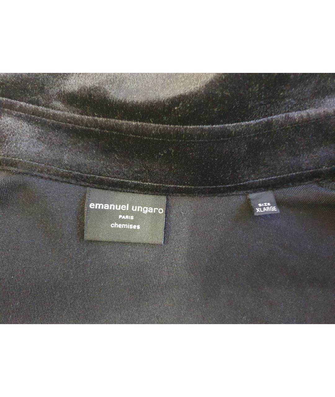 EMANUEL UNGARO Черная хлопко-полиэстеровая кэжуал рубашка, фото 2