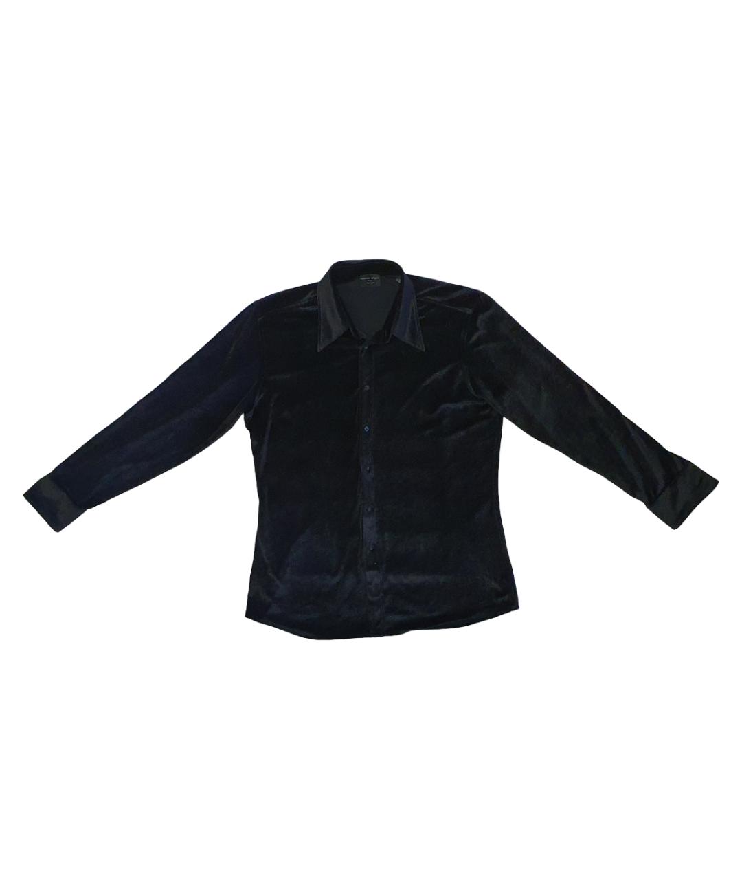 EMANUEL UNGARO Черная хлопко-полиэстеровая кэжуал рубашка, фото 1