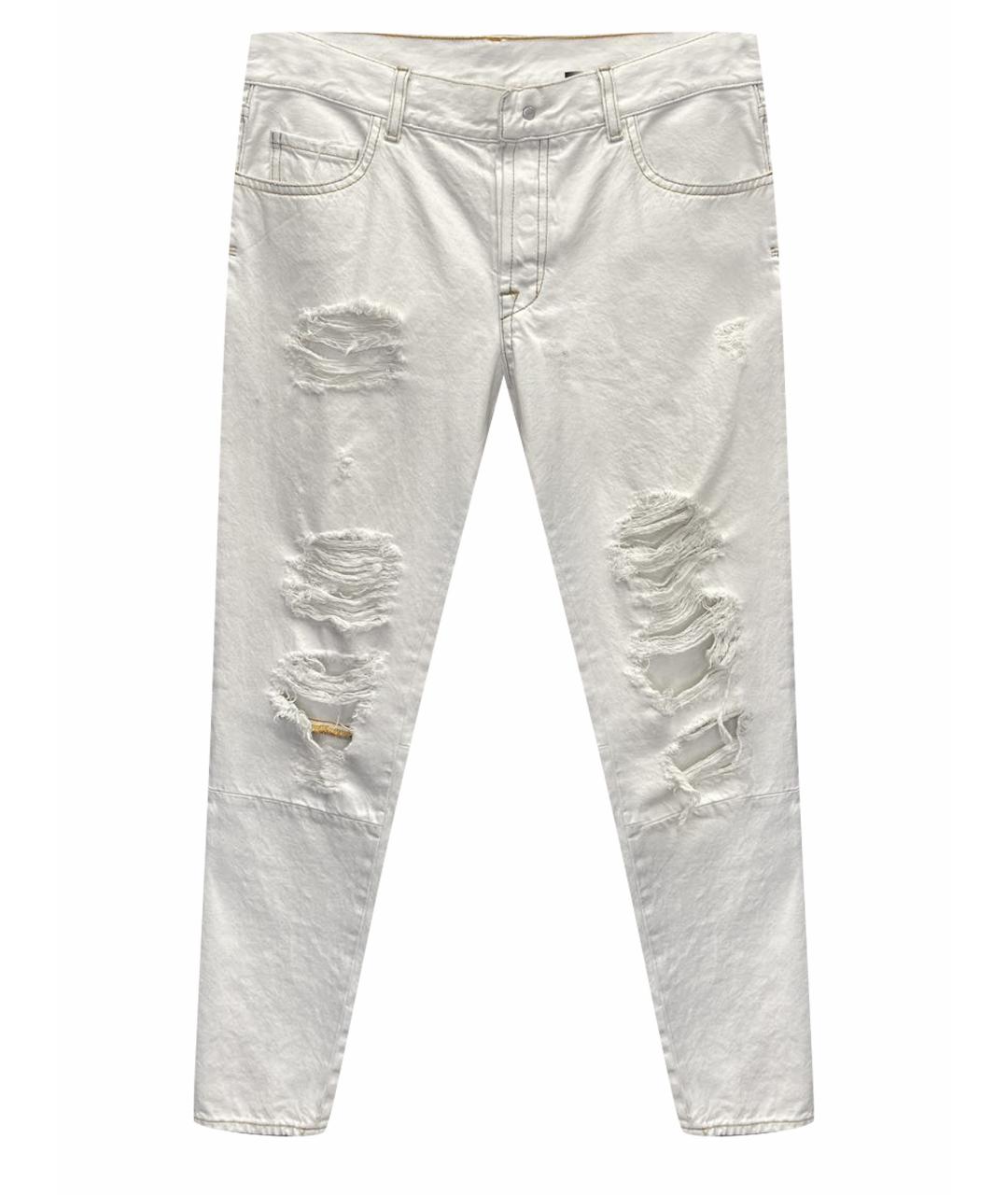 UNRAVEL PROJECT Белые хлопковые прямые джинсы, фото 1