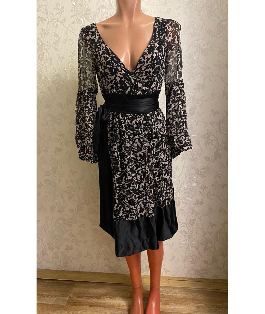 DIANE VON FURSTENBERG Черное шелковое вечернее платье, фото 4