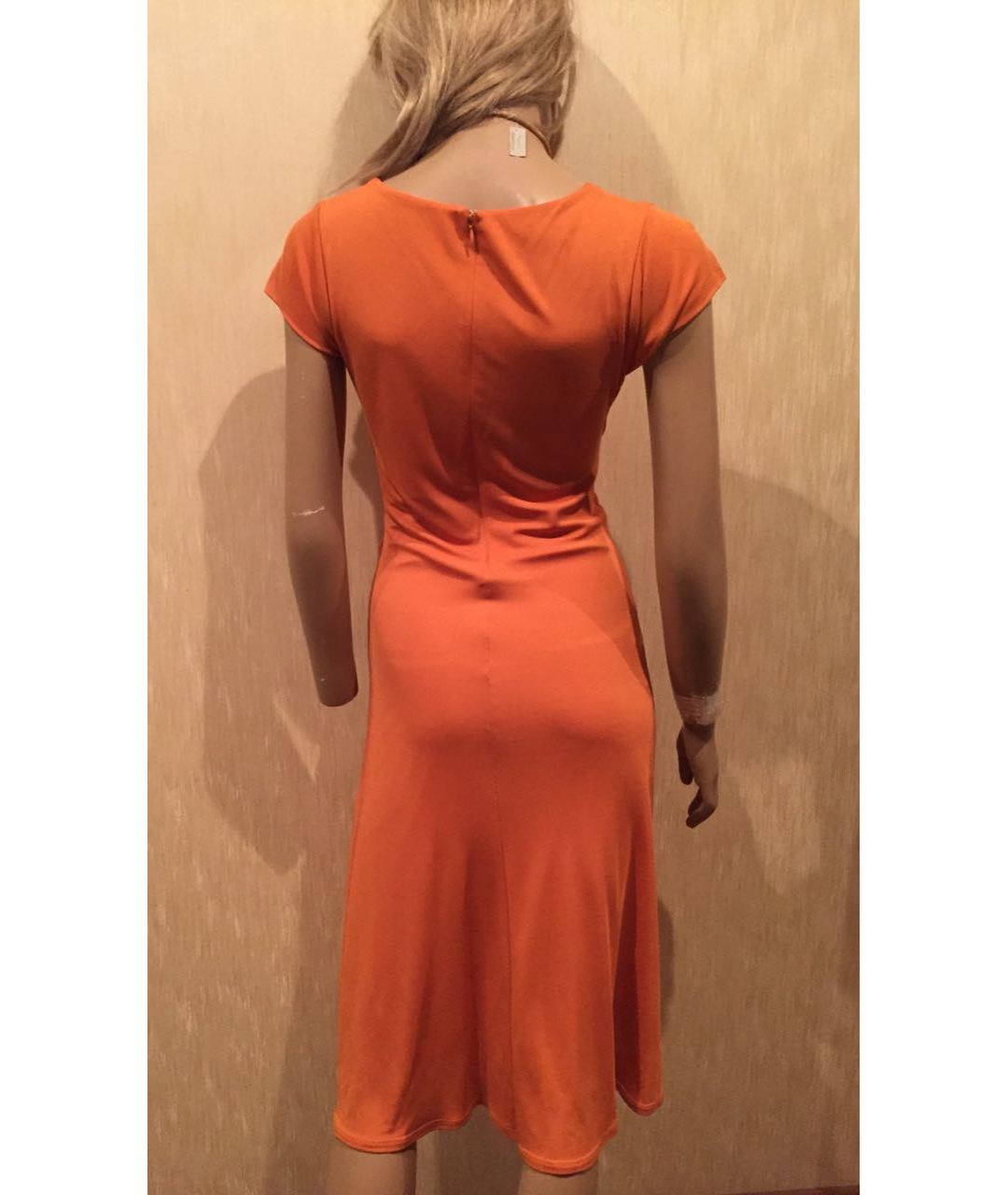 EMANUEL UNGARO Оранжевое вискозное повседневное платье, фото 7