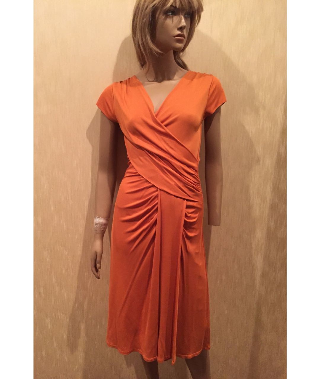 EMANUEL UNGARO Оранжевое вискозное повседневное платье, фото 4