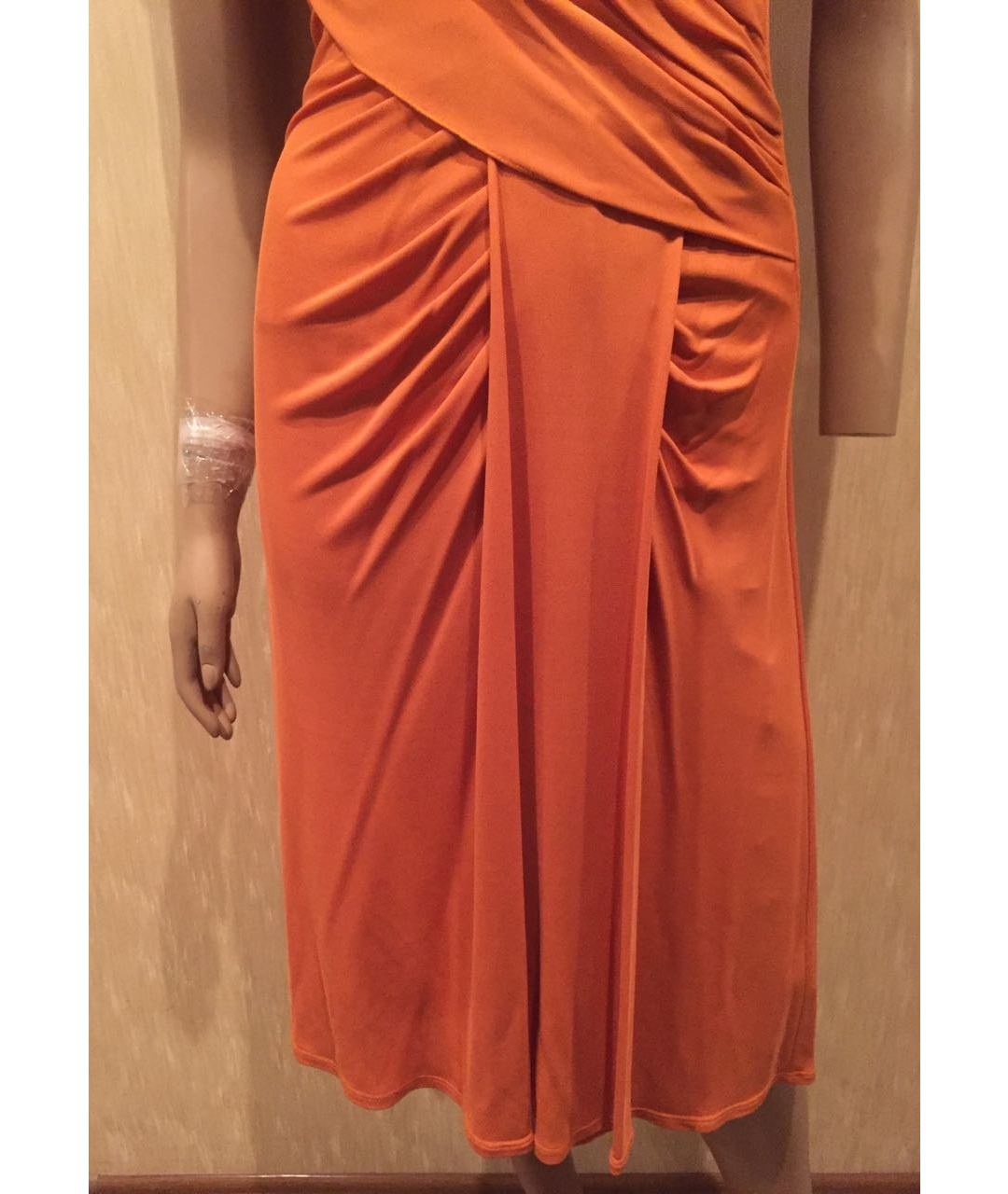 EMANUEL UNGARO Оранжевое вискозное повседневное платье, фото 6