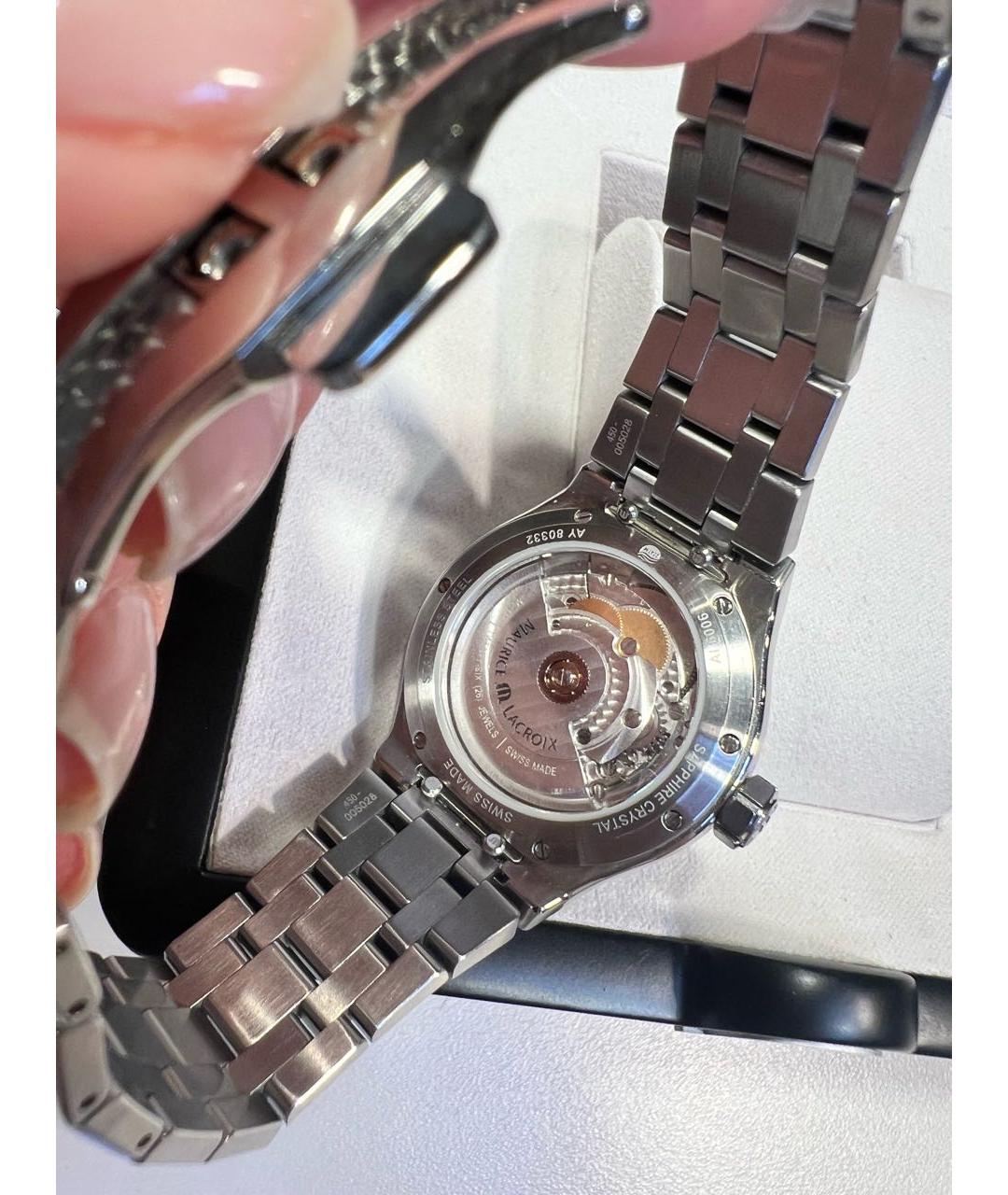 MAURICE LACROIX Серебряные часы, фото 4