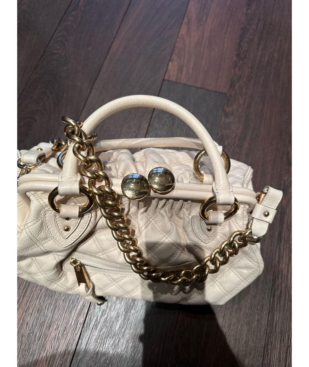 MARC JACOBS Бежевая кожаная сумка с короткими ручками, фото 3