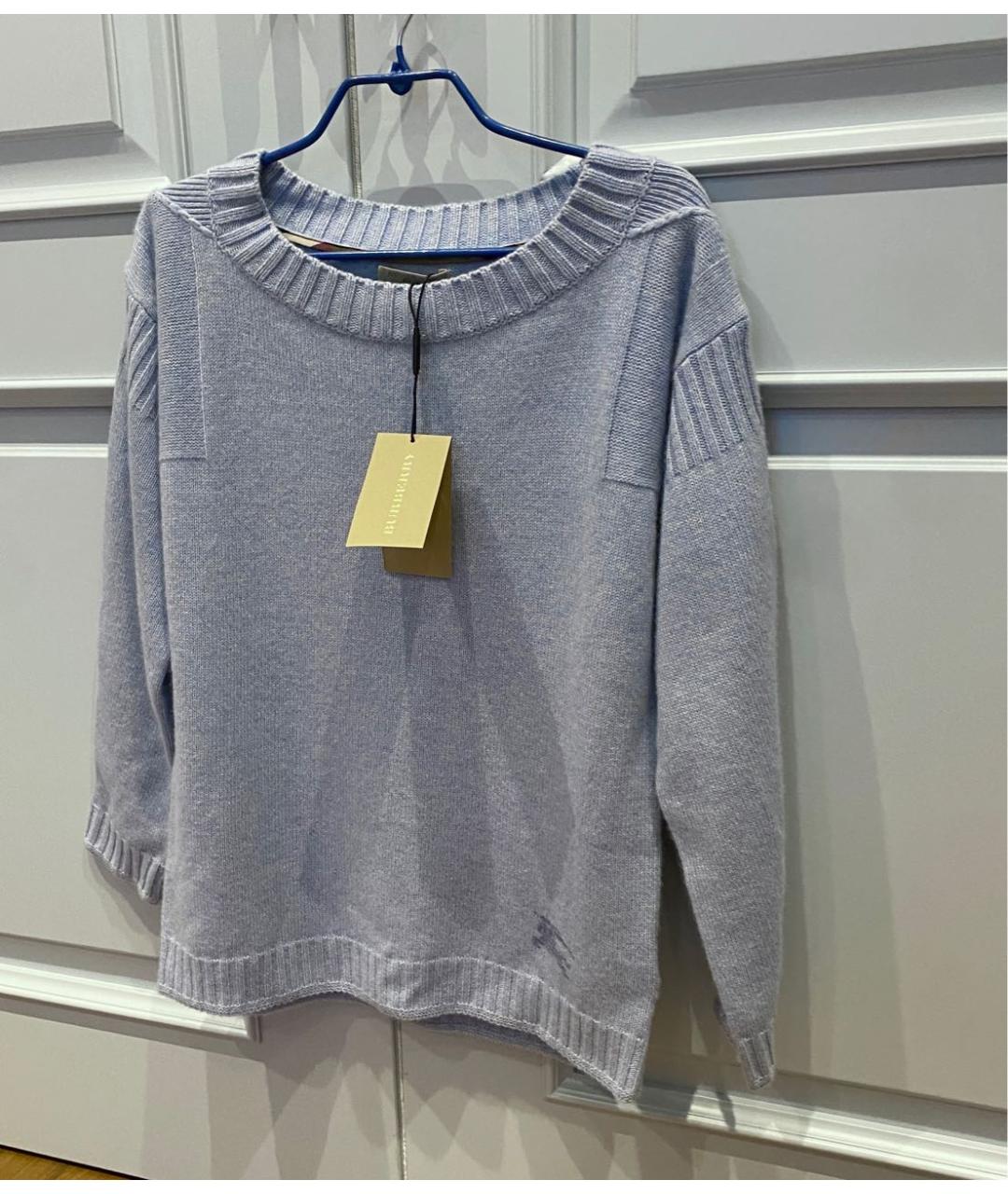 BURBERRY Голубой кашемировый джемпер / свитер, фото 4