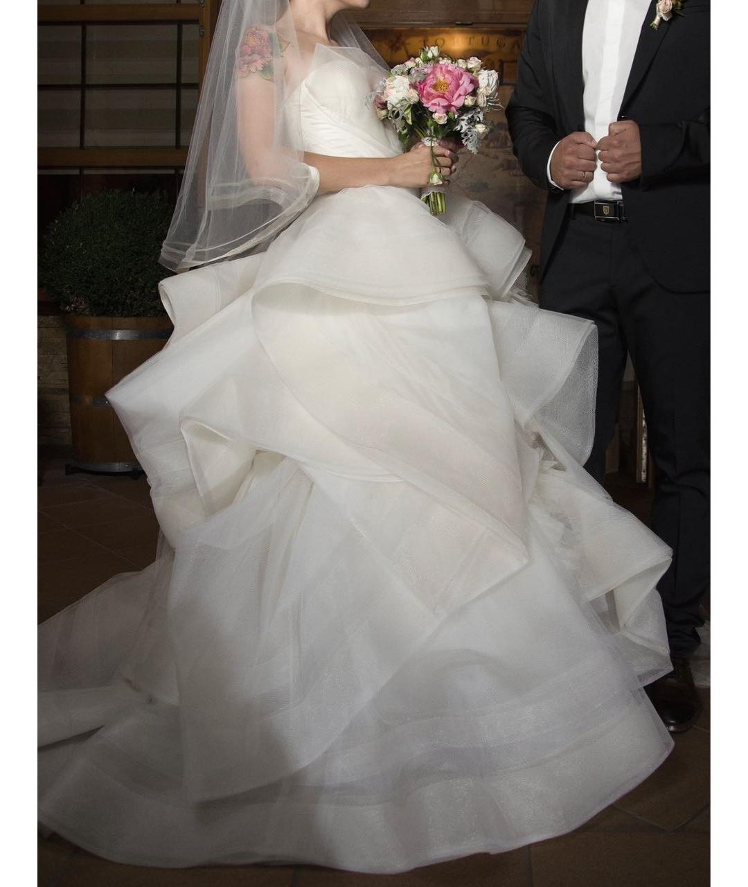 VERA WANG Бежевое свадебное платье, фото 4
