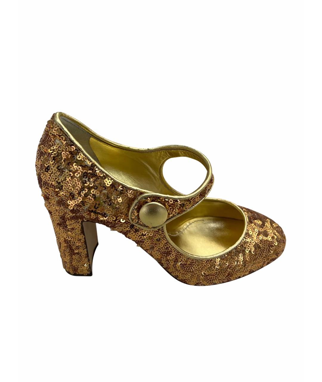 DOLCE&GABBANA Золотые туфли, фото 1