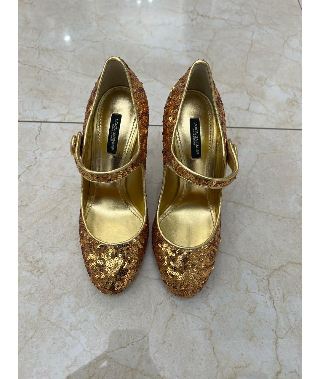 DOLCE&GABBANA Золотые туфли, фото 2