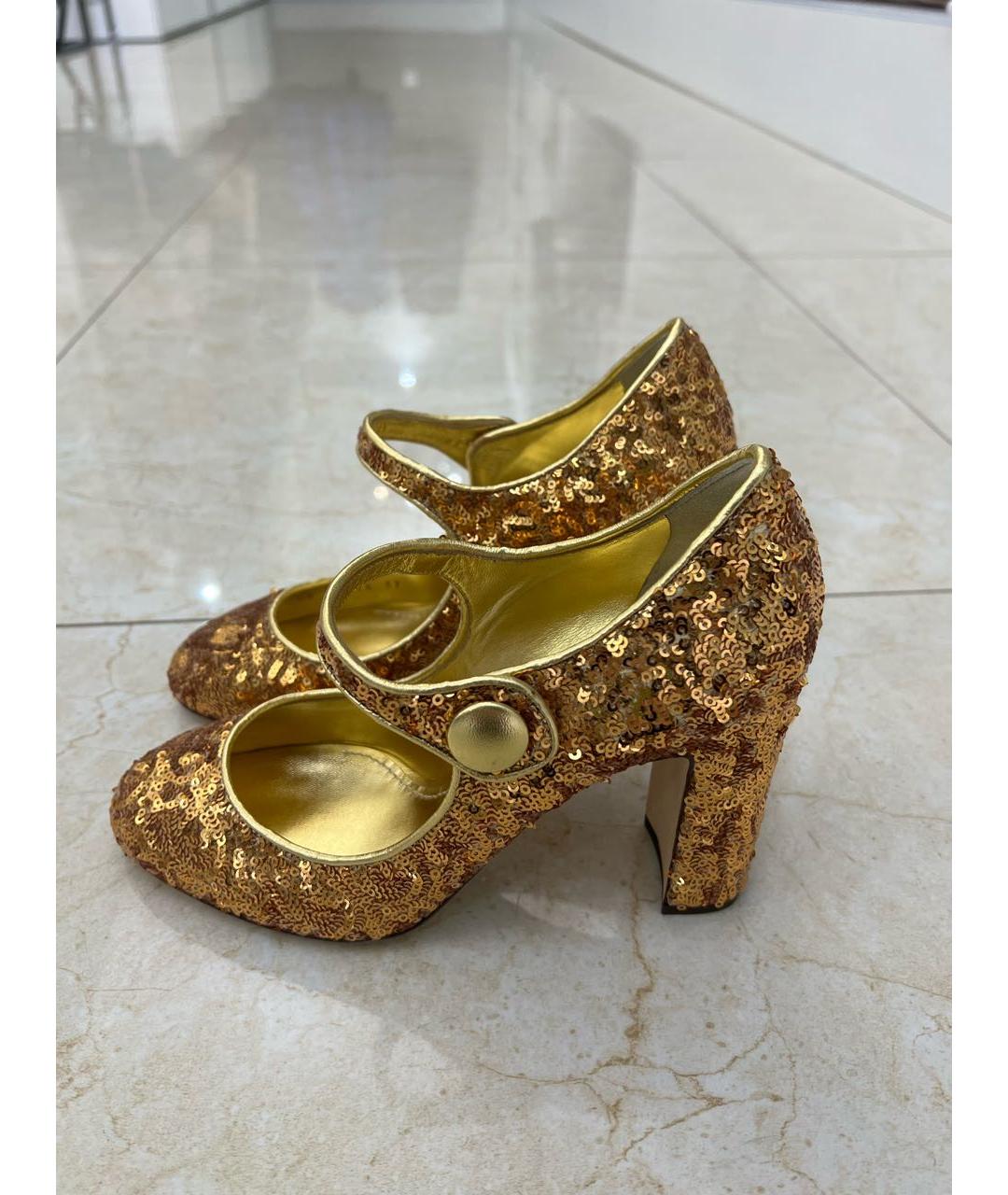 DOLCE&GABBANA Золотые туфли, фото 3