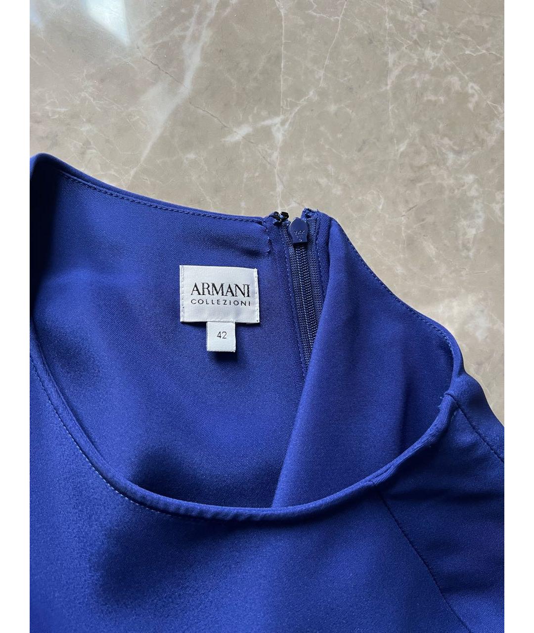 ARMANI COLLEZIONI Синяя ацетатная блузы, фото 4