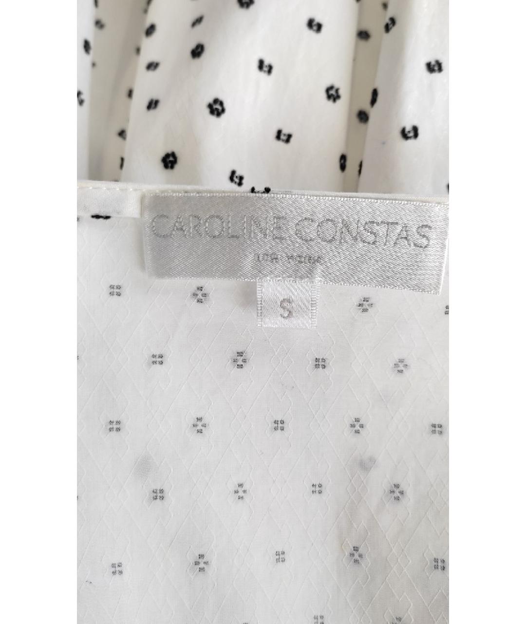 CAROLINE CONSTAS Белое хлопковое коктейльное платье, фото 5