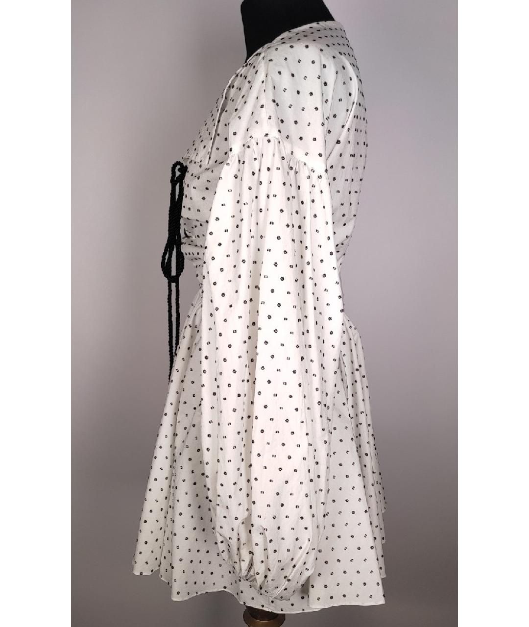 CAROLINE CONSTAS Белое хлопковое коктейльное платье, фото 2