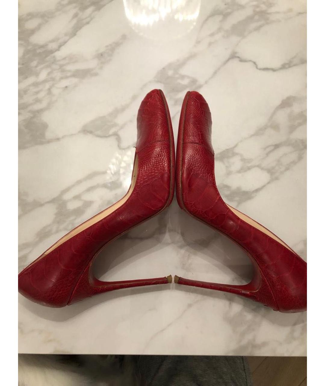 CHRISTIAN LOUBOUTIN Красные кожаные туфли, фото 5