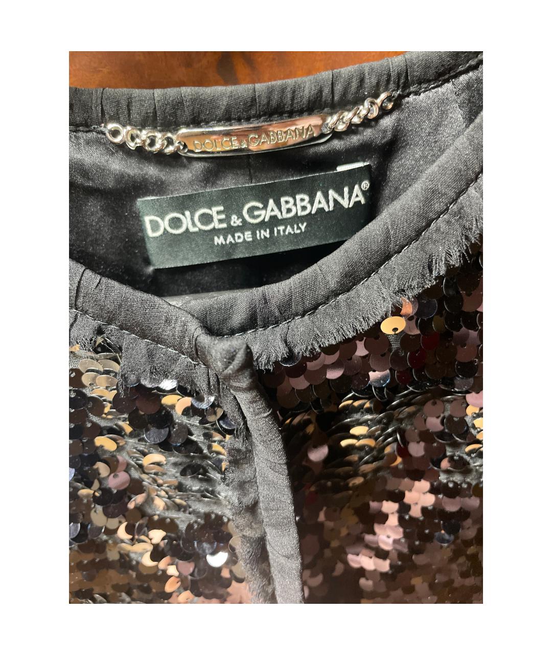 DOLCE&GABBANA Черное полиэстеровое пальто, фото 3