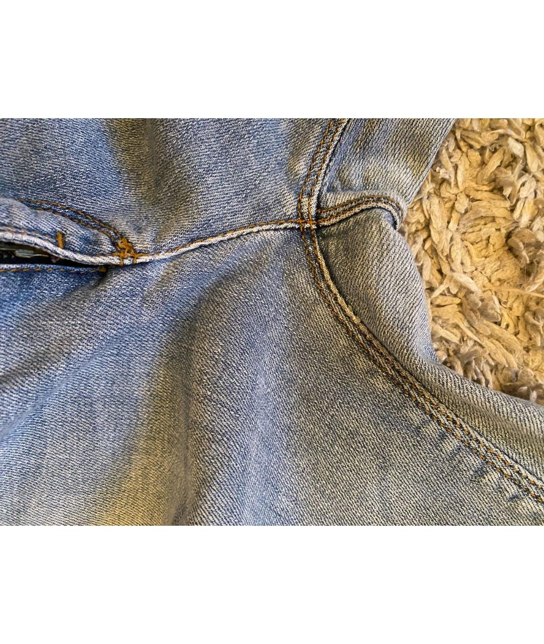 ARMANI JEANS Голубые хлопко-эластановые джинсы слим, фото 6