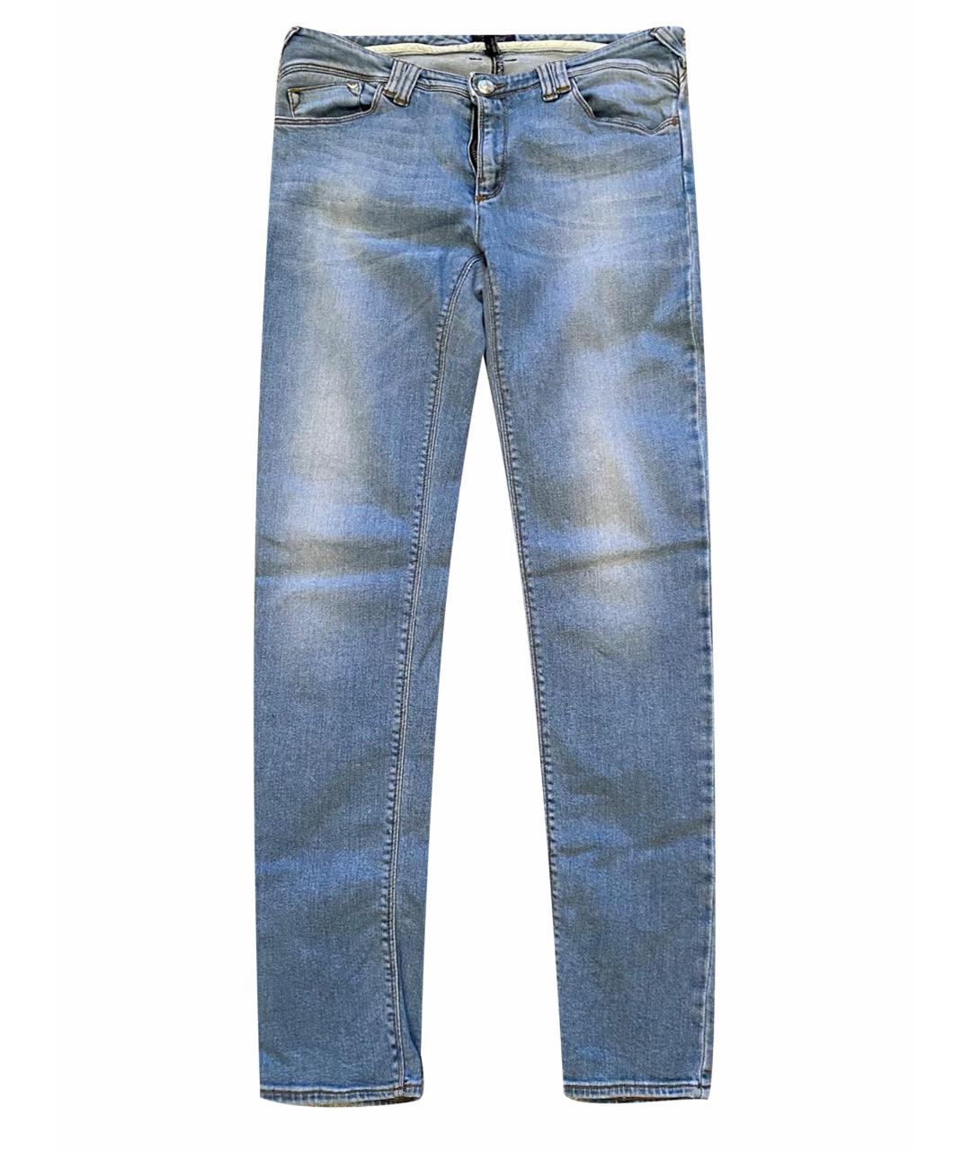 ARMANI JEANS Голубые хлопко-эластановые джинсы слим, фото 1