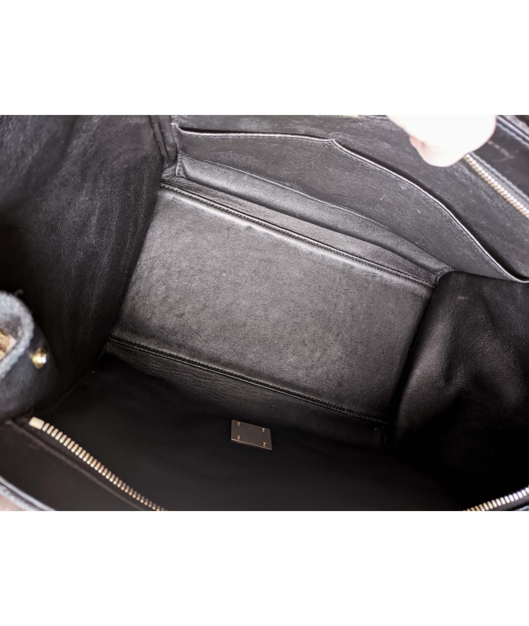 CELINE PRE-OWNED Черная кожаная сумка с короткими ручками, фото 4