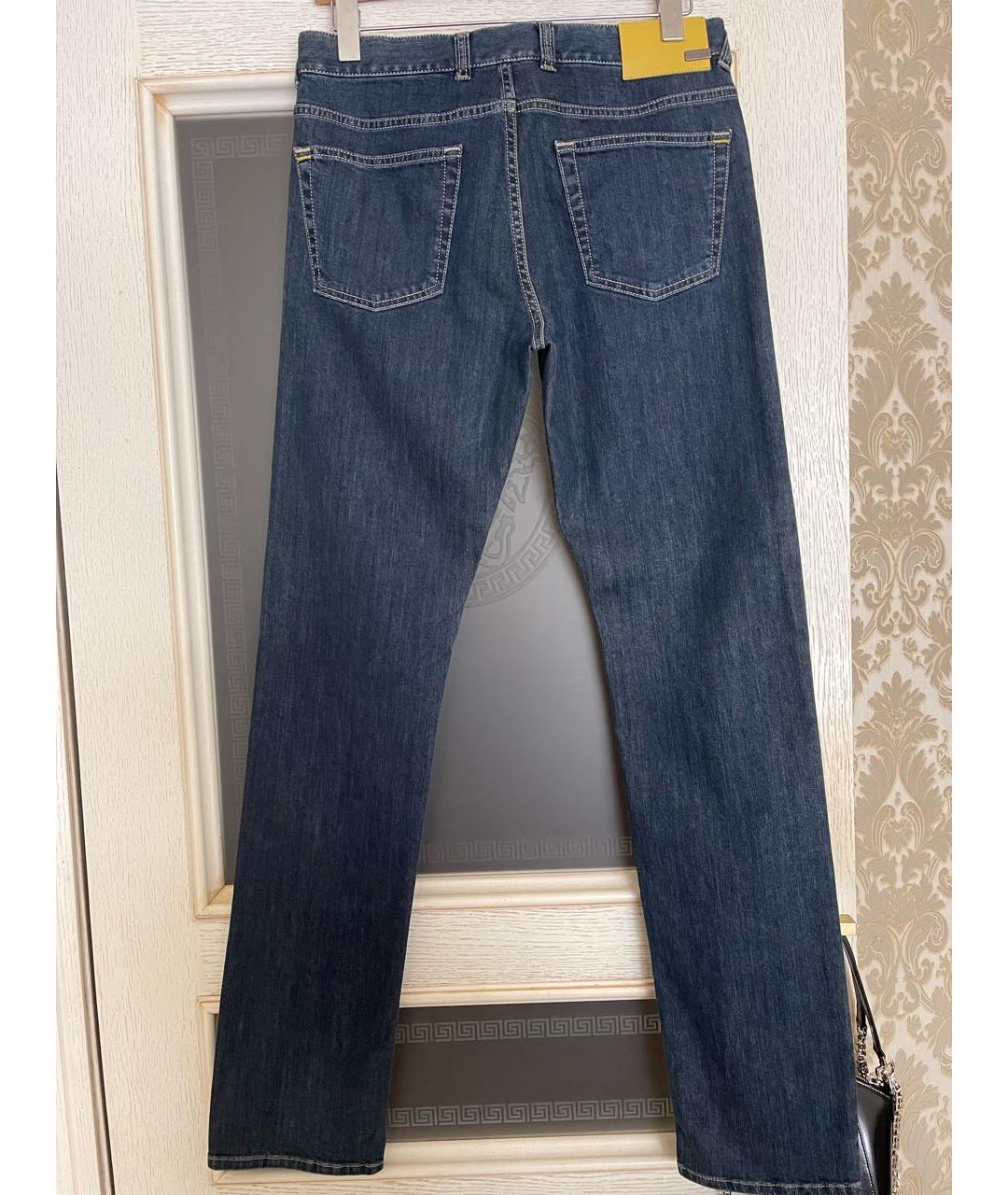 CANALI Синие хлопковые прямые джинсы, фото 2