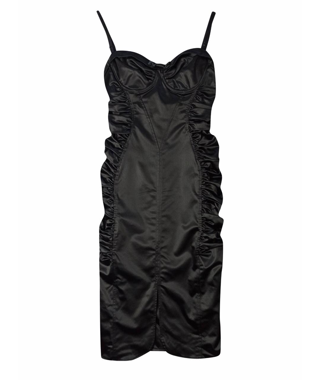 DOLCE&GABBANA Черное атласное вечернее платье, фото 1