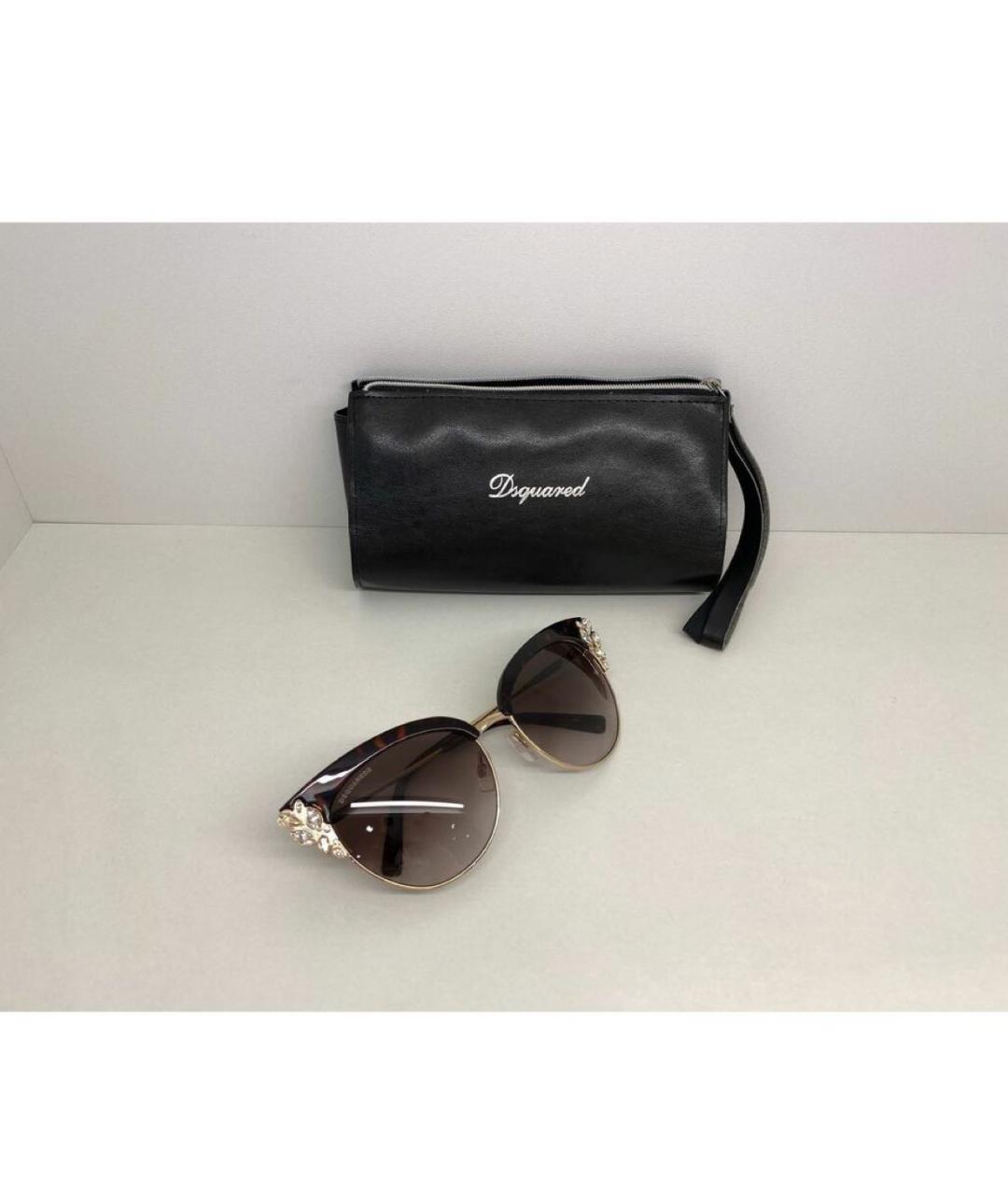 DSQUARED2 Коричневые металлические солнцезащитные очки, фото 4