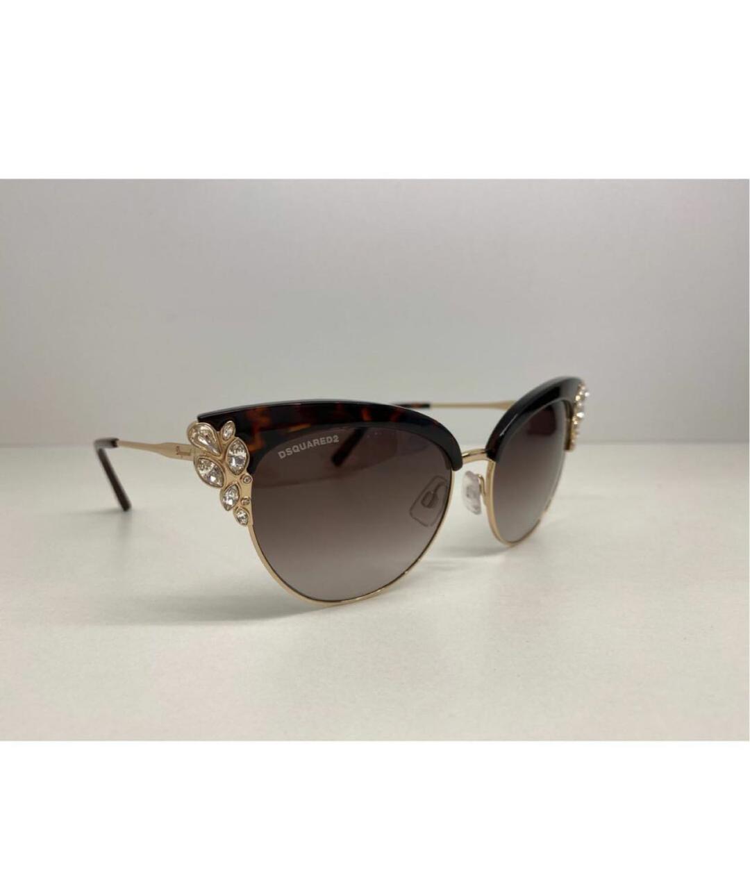 DSQUARED2 Коричневые металлические солнцезащитные очки, фото 2