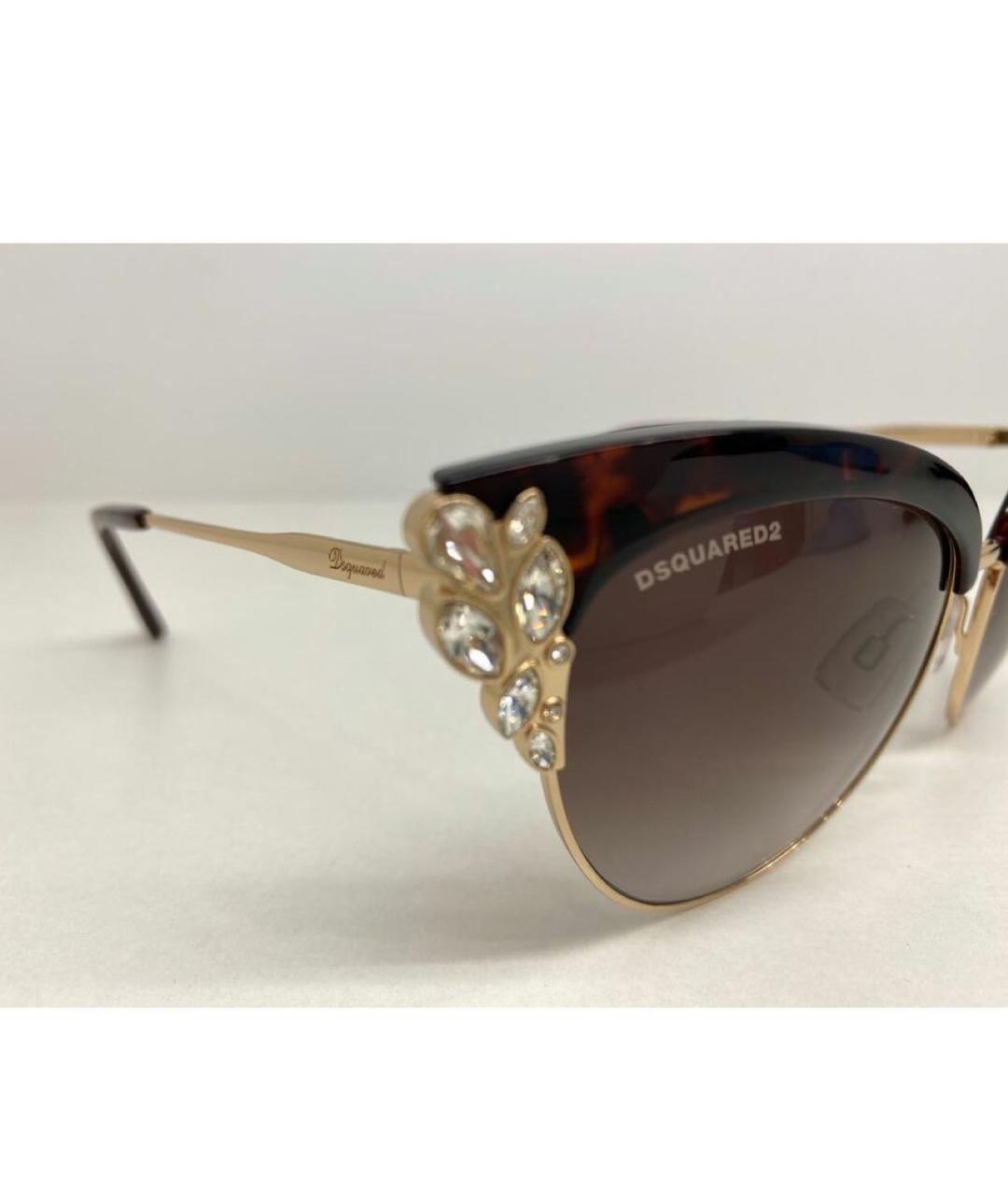 DSQUARED2 Коричневые металлические солнцезащитные очки, фото 3