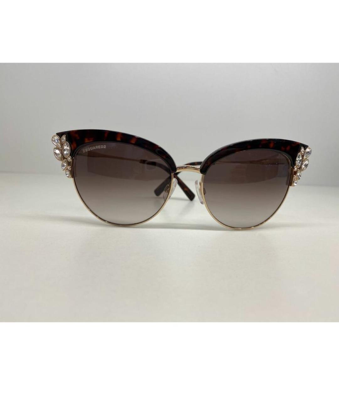 DSQUARED2 Коричневые металлические солнцезащитные очки, фото 5