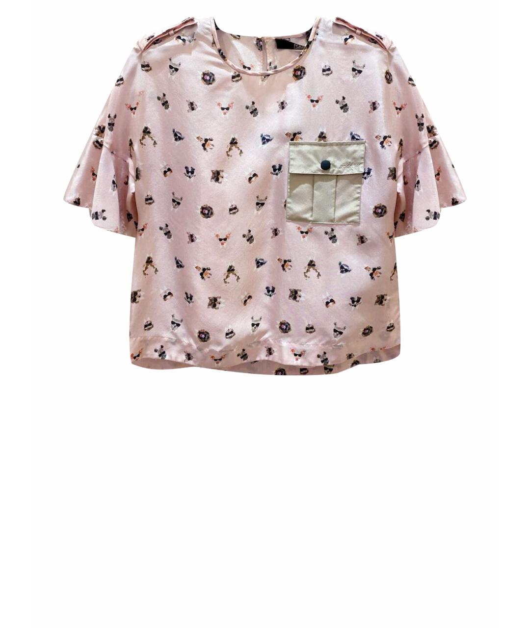 KARL LAGERFELD Розовая шелковая блузы, фото 1