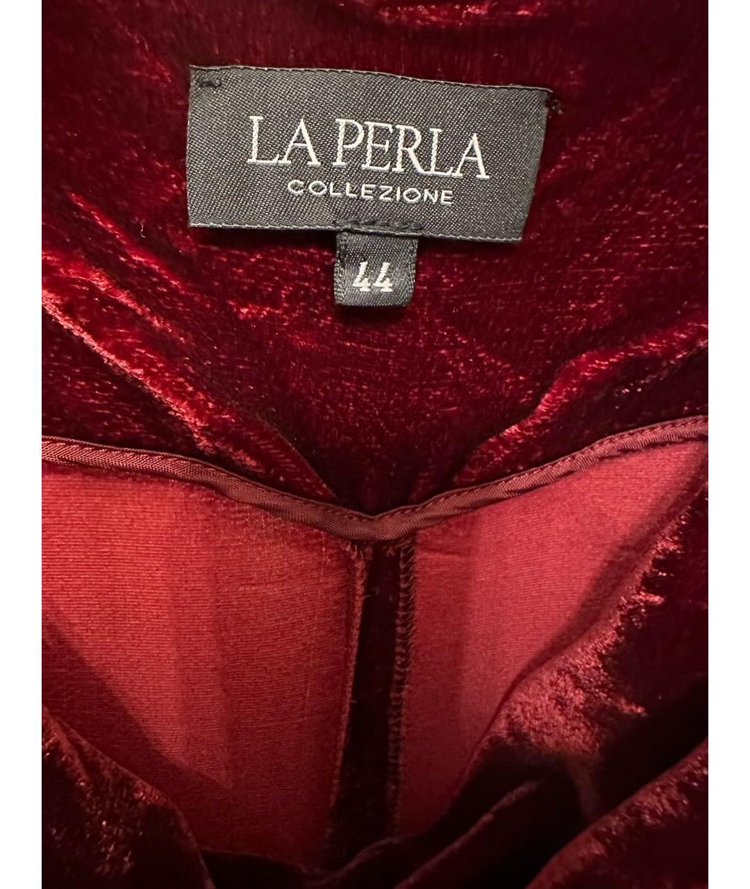 LA PERLA Бордовое бархатное коктейльное платье, фото 3