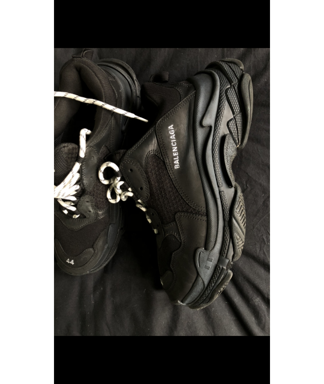 BALENCIAGA Черные кожаные низкие кроссовки / кеды, фото 8