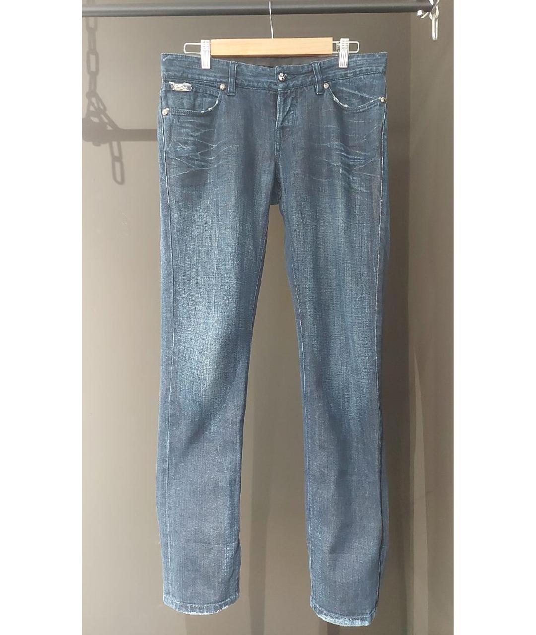 JOHN RICHMOND Синие хлопковые прямые джинсы, фото 6