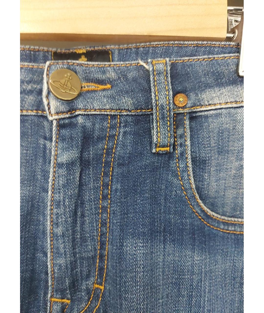VIVIENNE WESTWOOD Синие хлопковые прямые джинсы, фото 4