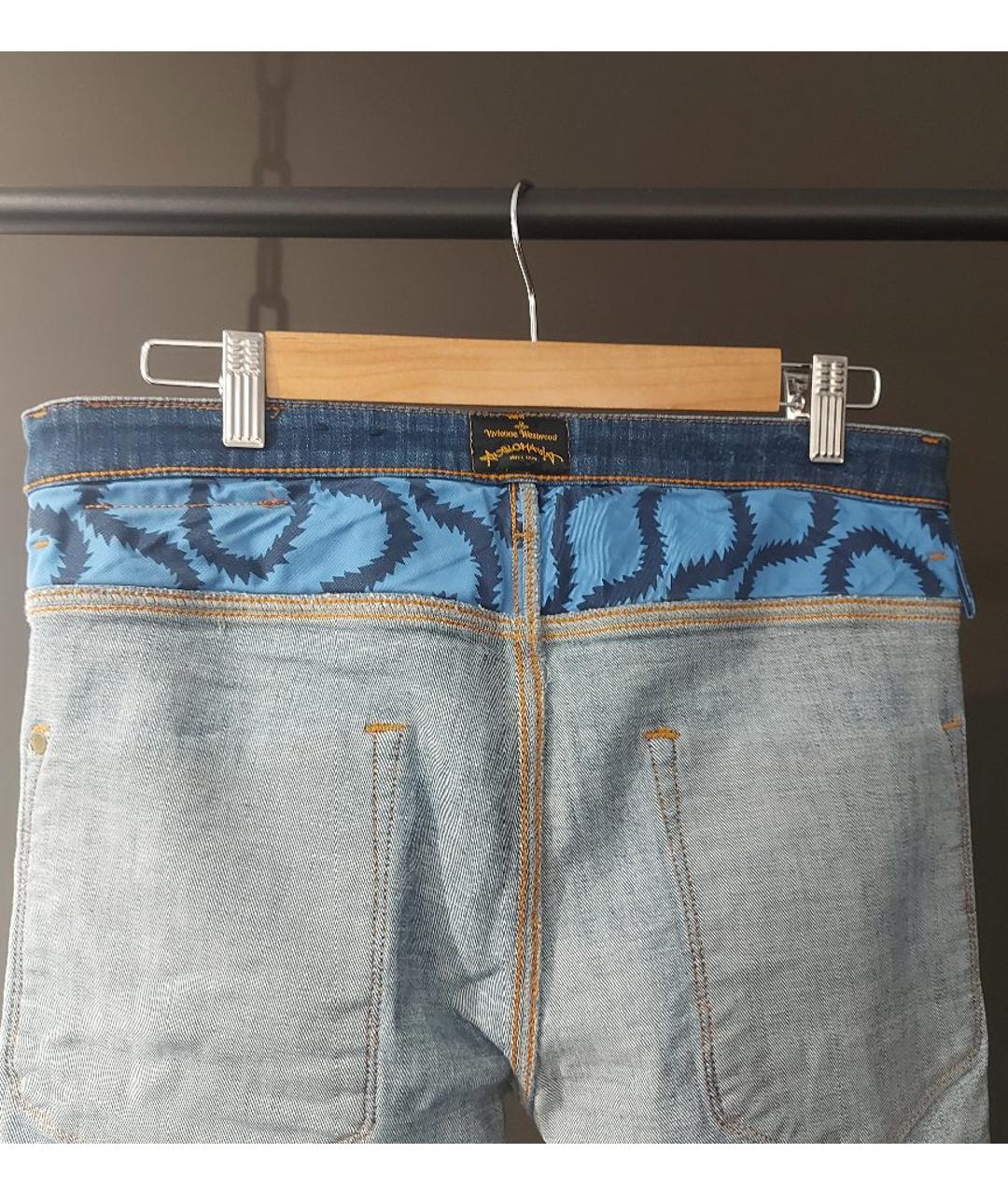 VIVIENNE WESTWOOD Синие хлопковые прямые джинсы, фото 3