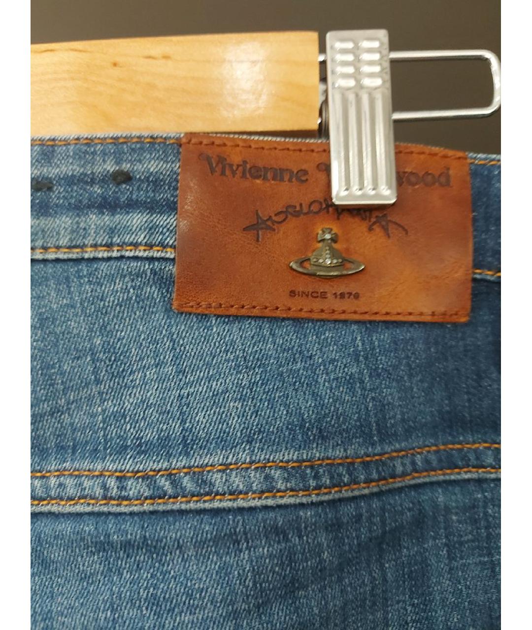 VIVIENNE WESTWOOD Синие хлопковые прямые джинсы, фото 5