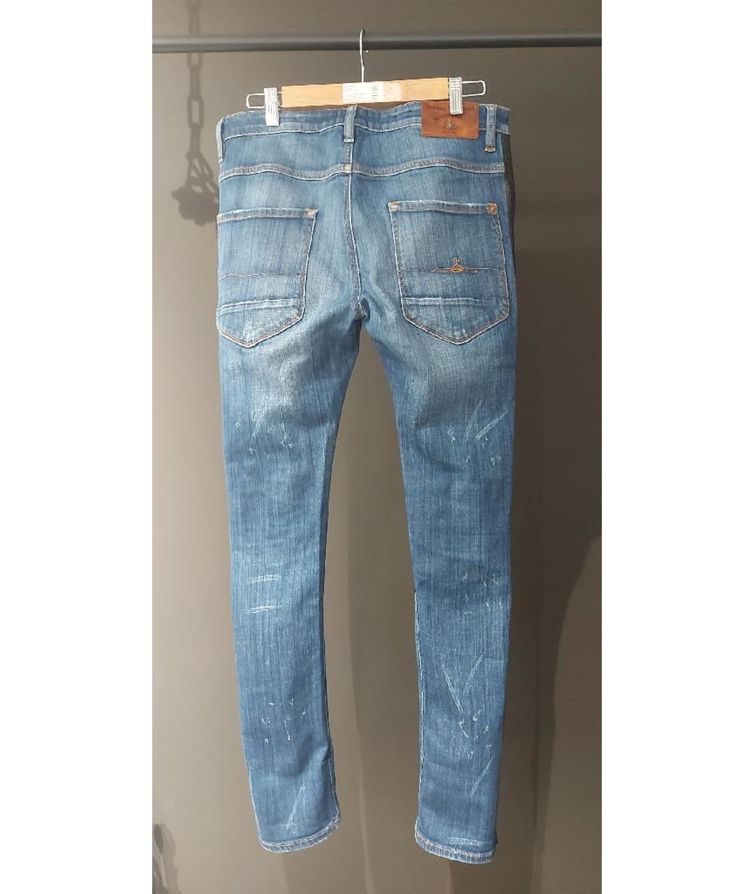 VIVIENNE WESTWOOD Синие хлопковые прямые джинсы, фото 2